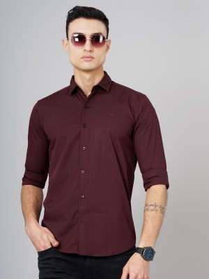 Paul Street Men Solid Casual Maroon Shirt