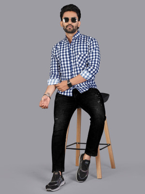 DISHANK CREATION Men Printed Casual Light Green Shirt