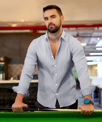 CAMPUS SUTRA Men Self Design Casual Grey Shirt