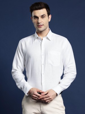 Hancock Men Solid Formal White Shirt