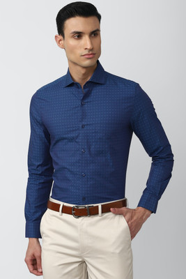 PETER ENGLAND Men Printed Formal Blue Shirt
