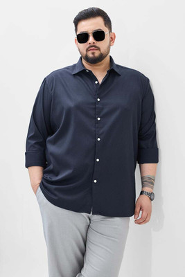 Snitch Men Solid Casual Blue Shirt