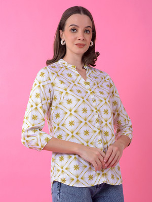 CRIMSOUNE CLUB Women Floral Print Casual Green Shirt