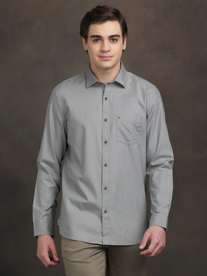 TURTLE Men Solid Casual Grey Shirt