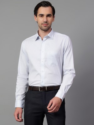 CANTABIL Men Checkered Formal Blue Shirt