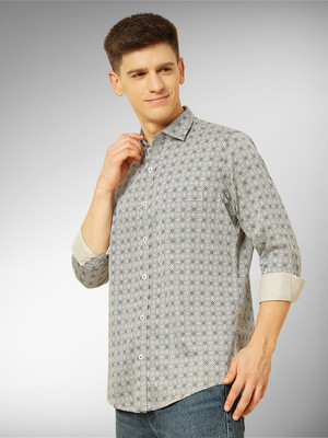 ENSPYR Men Printed Casual Grey Shirt
