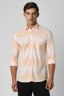 PETER ENGLAND Men Printed Casual Orange Shirt