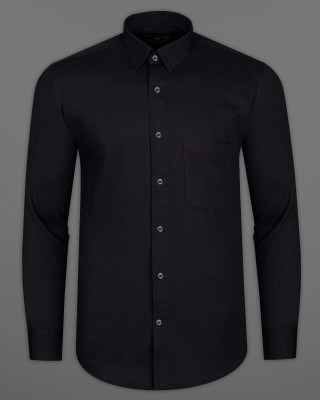 french crown Men Solid Casual Black Shirt