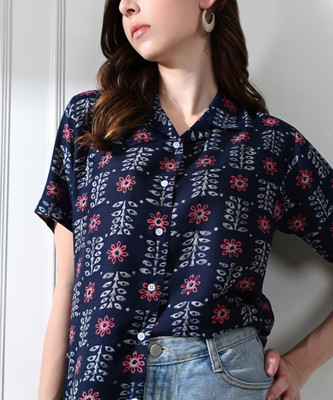 FUBACK Women Printed Casual Multicolor Shirt