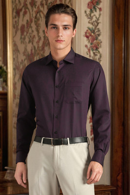 LOUIS PHILIPPE Men Solid Formal Purple Shirt
