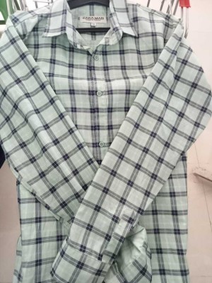 DM FASHION Men Checkered Casual White Shirt