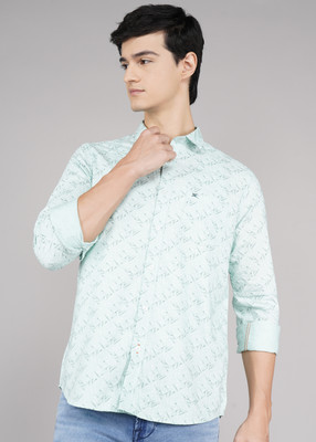 KILLER Men Printed Casual Light Green Shirt