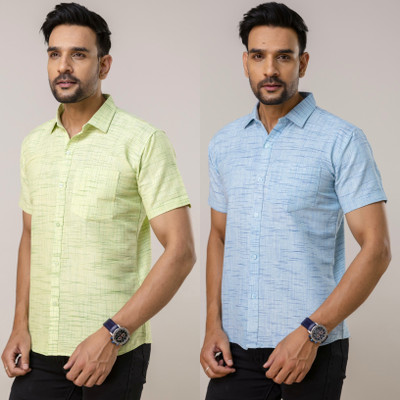 METRONAUT Men Solid Casual Multicolor Shirt(Pack of 2)