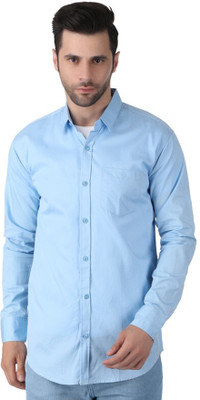 ultra stitch Men Solid Casual Light Blue Shirt