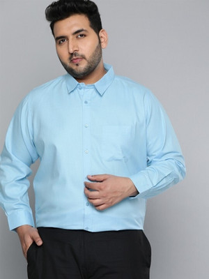 METRONAUT PLUS Men Solid Formal Blue Shirt