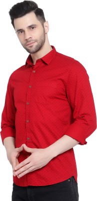 1Almighty Men Printed Casual Red Shirt