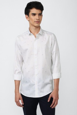 Simon Carter Men Printed Casual White Shirt