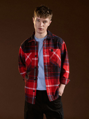 THE BEAR HOUSE Men Checkered Casual Red, Blue Shirt