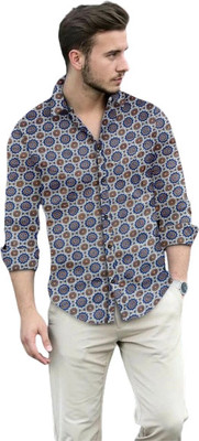 ALVIN ENTERPRISE Men Printed Casual Orange Shirt