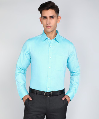 Raymond Men Self Design Formal Blue Shirt