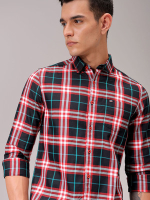 The Indian Garage Co. Men Checkered Casual Red Shirt
