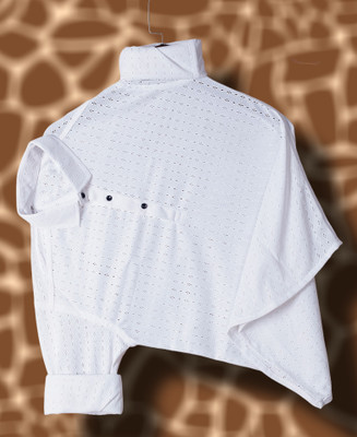 Kriti Fab Men Self Design Casual White Shirt