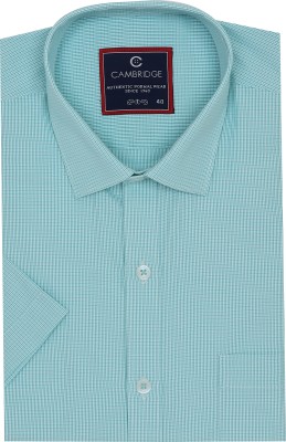 Cambridge Store Men Checkered Formal Green Shirt