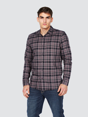 Wrangler Men Checkered Casual Brown Shirt