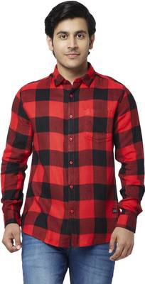 YU by Pantaloons Men Checkered Casual Red Shirt