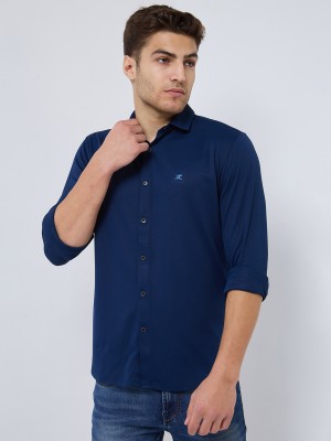 KILLER Men Solid Casual Dark Blue Shirt