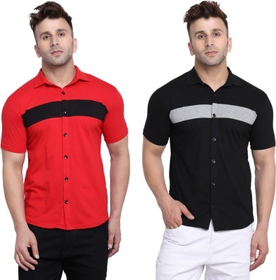 GEUM Men Solid Casual Multicolor Shirt(Pack of 2)
