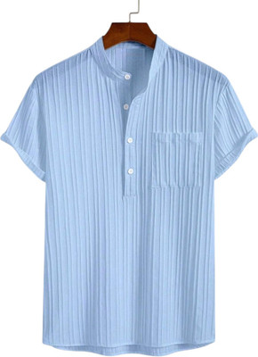 Mishubh Enterprise Men Solid Casual Light Blue Shirt