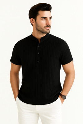 METRONAUT Men Self Design Casual Black Shirt