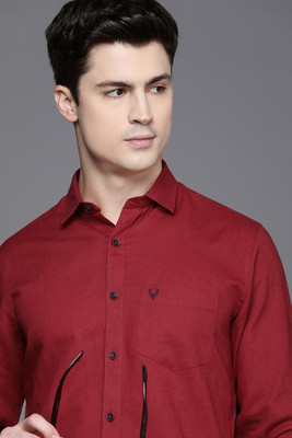 Allen Solly Men Solid Formal Maroon Shirt