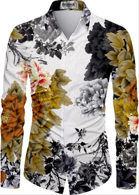 SHIV FASHION Men Printed Formal White Shirt