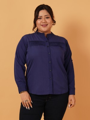 ANGOORI FASHION Women Self Design Casual Blue Shirt