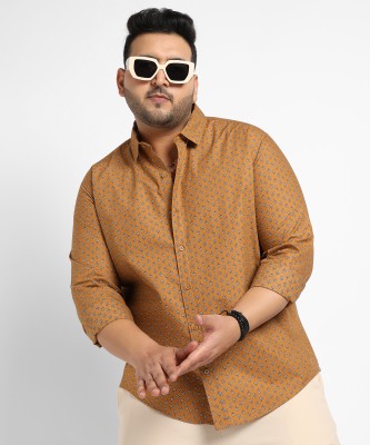 Instafab Plus Men Printed Casual Brown Shirt