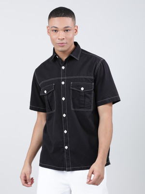 Bene Kleed Men Solid Casual Black Shirt
