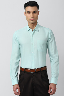 PETER ENGLAND Men Self Design Formal Light Green Shirt
