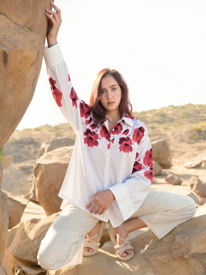 THECLASSICTOGS Women Printed Casual Pink Shirt