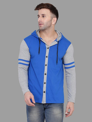 tfurnish Men Solid Casual Blue, Grey Shirt
