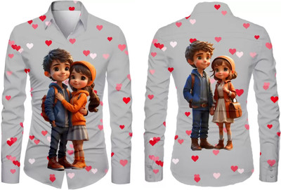 VMENTERPRISE Men Printed Casual Grey Shirt