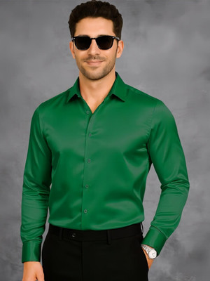 SATADHAR ENTERPRISES Men Solid Casual Green Shirt
