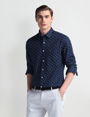 Arrow Sport Men Floral Print Formal Blue Shirt