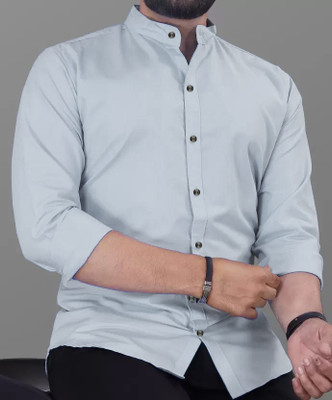 SHIRTZONE Men Solid Casual Grey Shirt