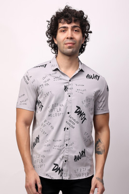 Stylox Men Printed Casual Grey Shirt