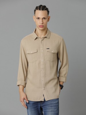VOI JEANS Men Solid Casual Brown Shirt