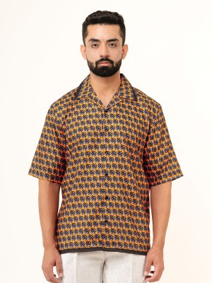 TISTABENE Men Printed Casual Black, Orange Shirt