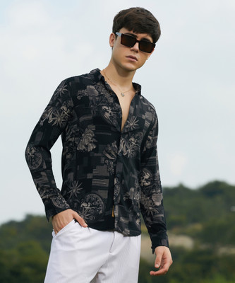 CAMPUS SUTRA Men Solid Casual Black Shirt