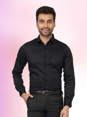 Manav Creation Men Solid Casual Black Shirt